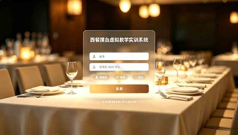 西餐摆台虚拟教学实训系统